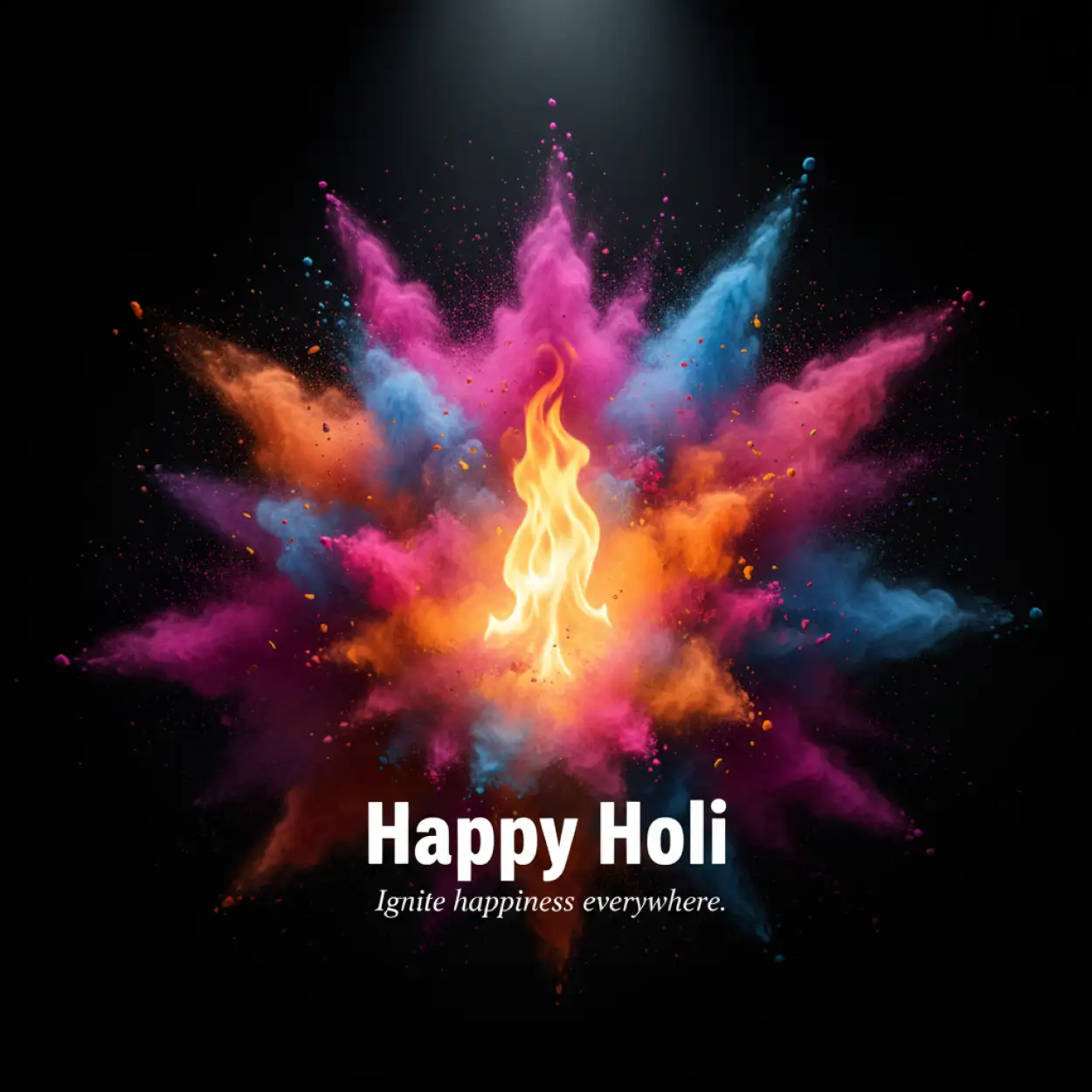 Free Download Happy Holi Greeting Card Holika Dahan Theme 2 - High Quality Happy Holi Greeting Card Design 2026 Image