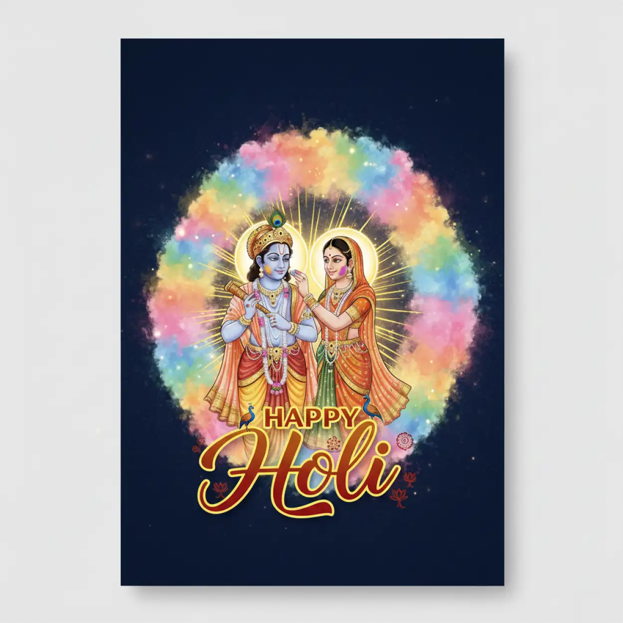 Free Download Happy Holi Greeting Card Kids Friendly Design - High Quality Happy Holi Greeting Card Design 2026 Image