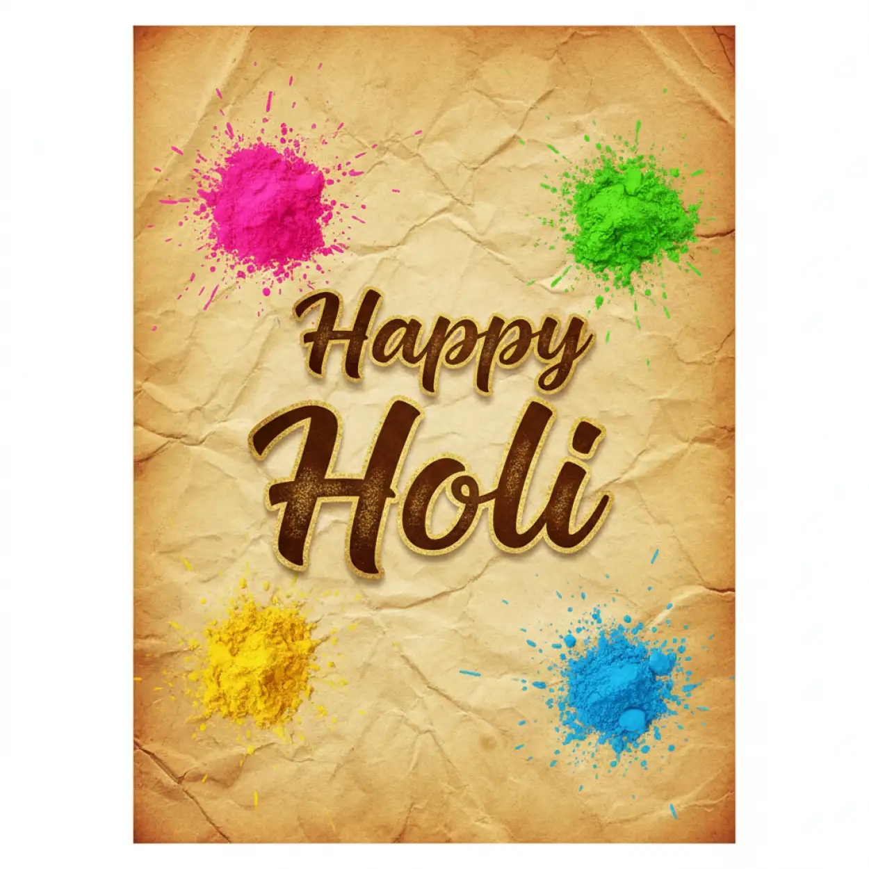 Free Download Happy Holi Greeting Card Printable Card Template 2 - High Quality Happy Holi Greeting Card Design 2026 Image