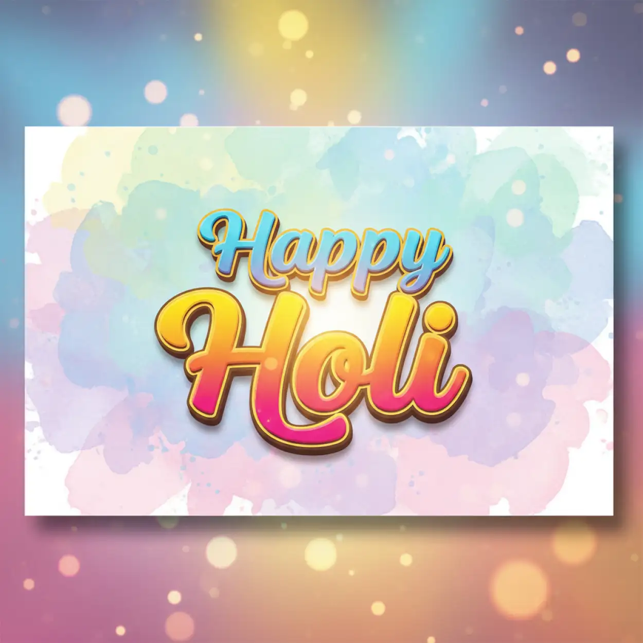 Free Download Happy Holi Greeting Card Professional Design - High Quality Happy Holi Greeting Card Design 2026 Image