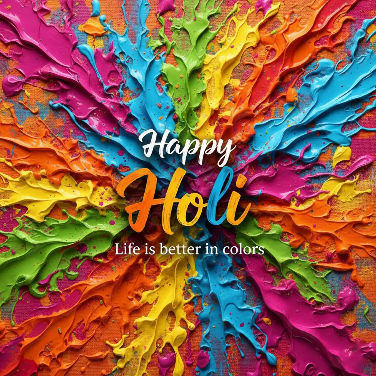 Free Download Happy Holi Greeting Card Vibrant Color Splash 2 - High Quality Happy Holi Greeting Card Design 2026 Background Image