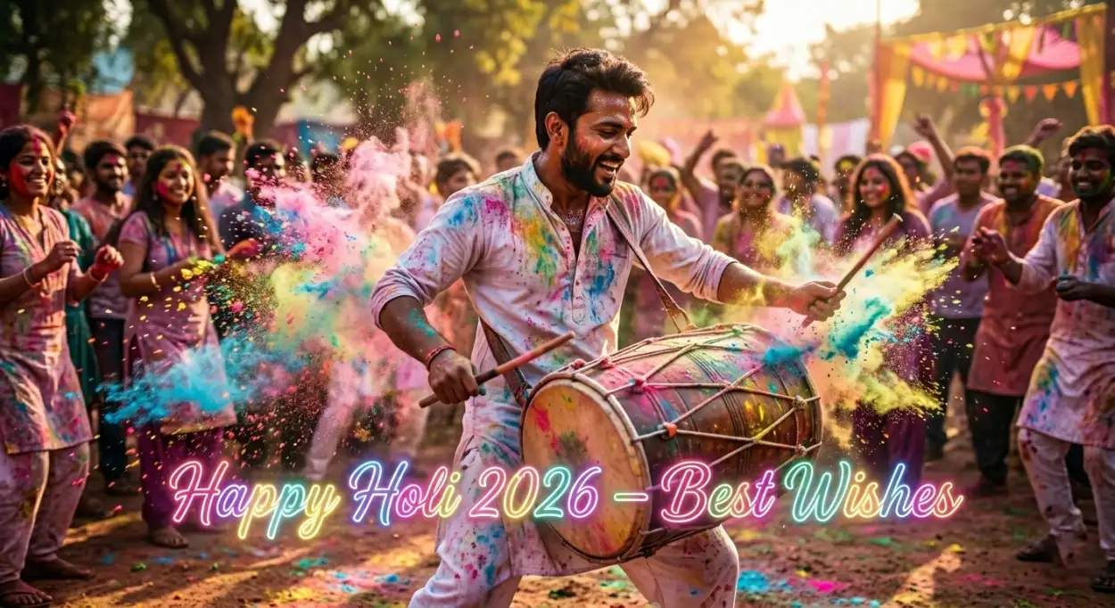 Free Download Happy Holi Wishes 2026 Color Splash Quotes - High Quality Happy Holi Wishes 2026 Background Image