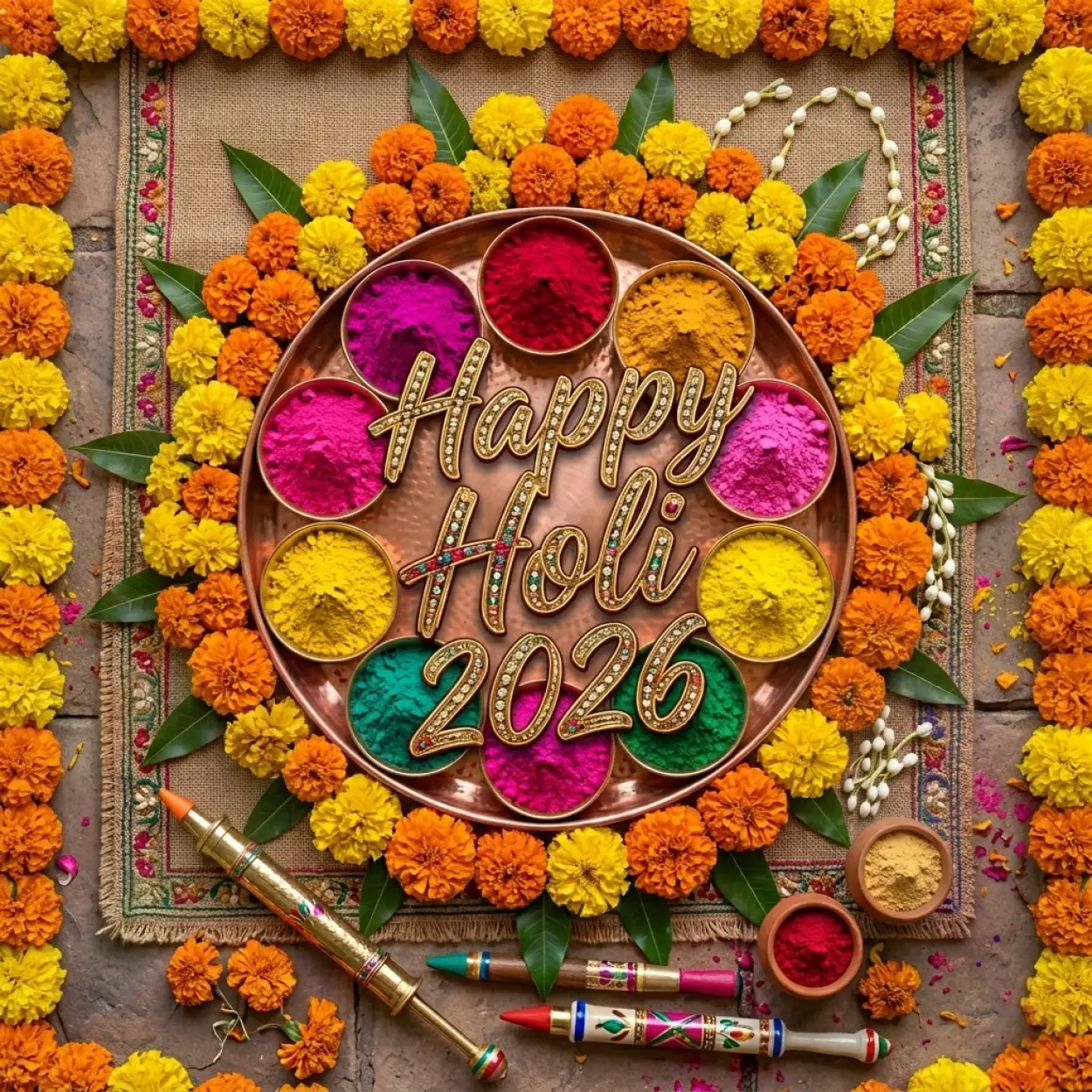 Free Download Happy Holi Wishes 2026 Colorful Typography - High Quality Happy Holi Wishes 2026 Image