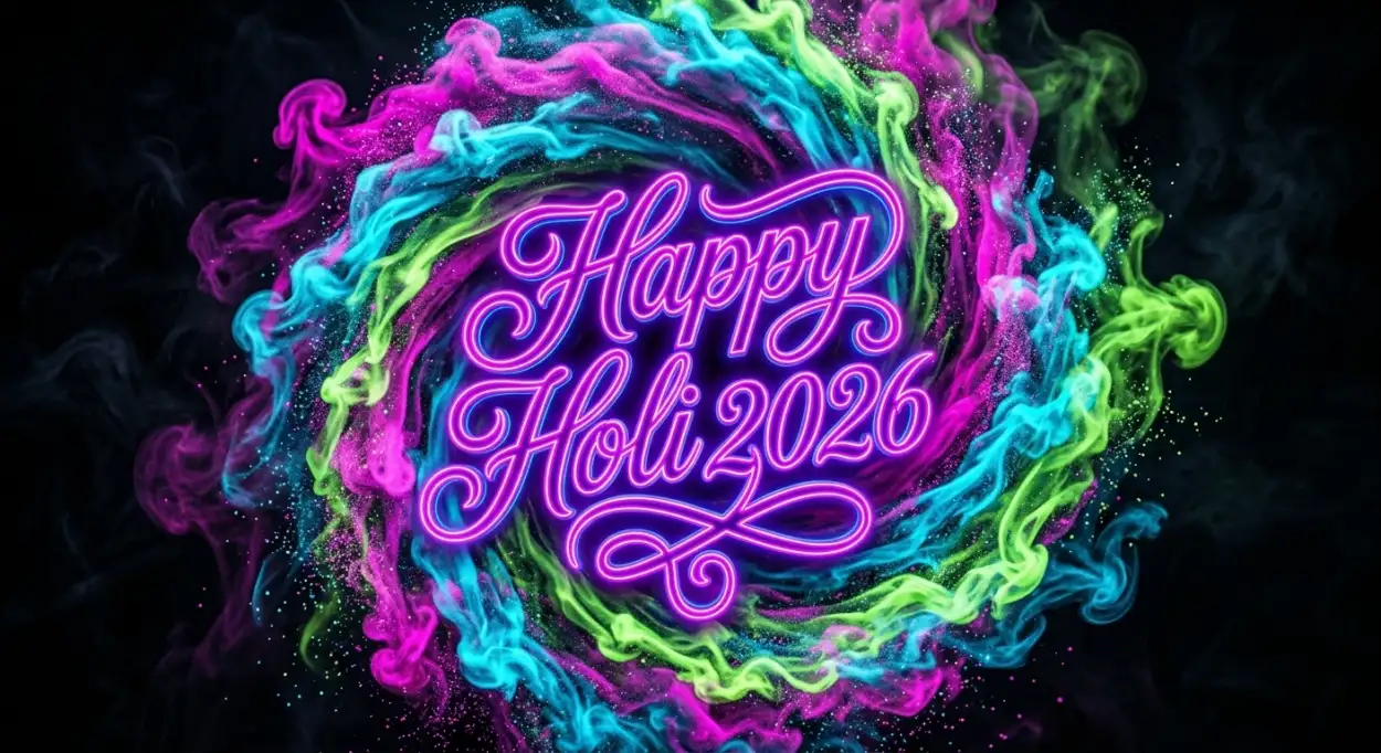 Free Download Happy Holi Wishes 2026 Creative Typography Design Ideas - High Quality Happy Holi Wishes 2026 Image