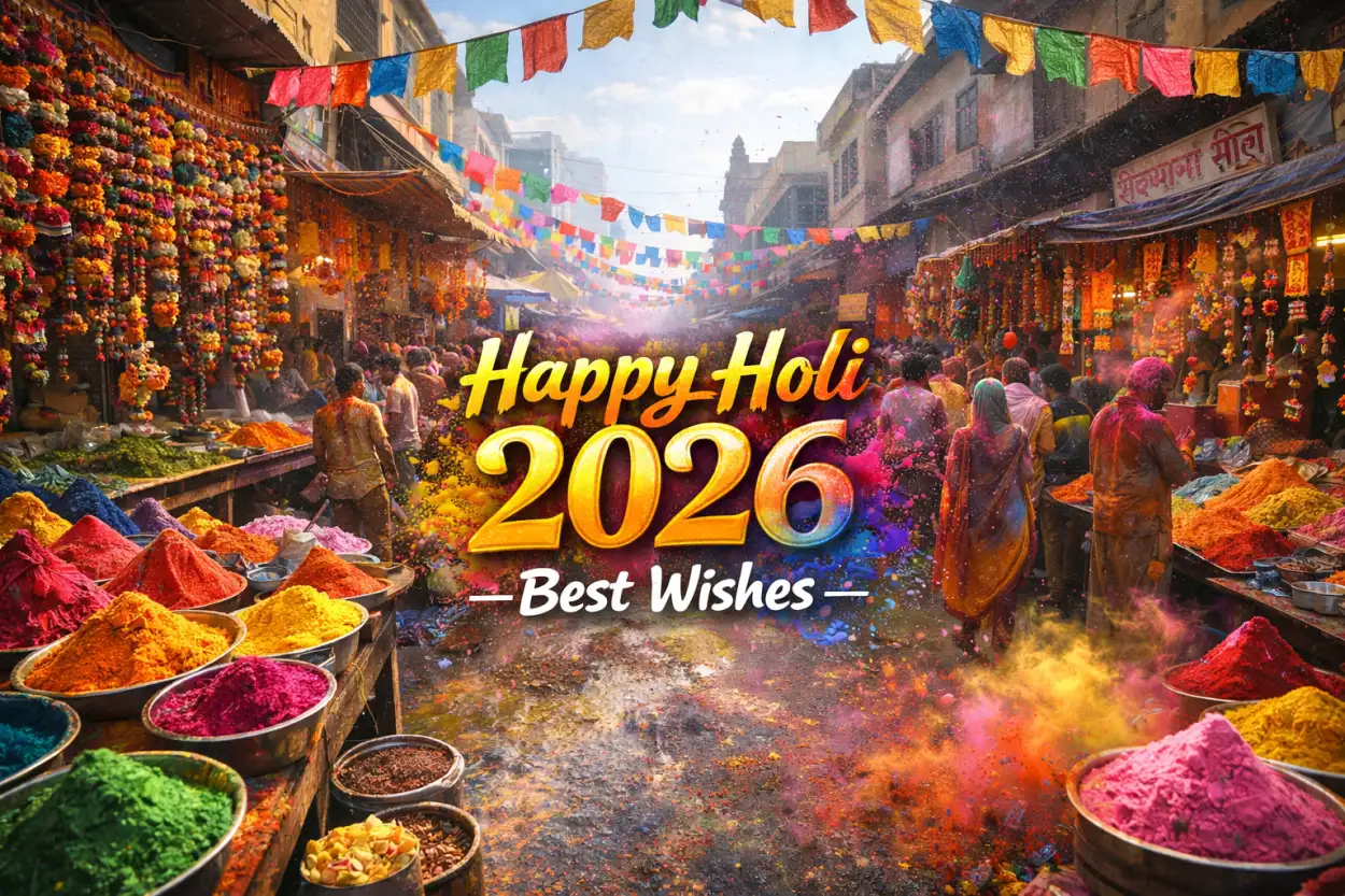 Free Download Happy Holi Wishes 2026 Digital Card - High Quality Happy Holi Wishes 2026 Image