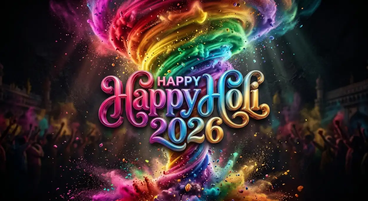 Free Download Happy Holi Wishes 2026 Poster Background With Quotes - High Quality Happy Holi Wishes 2026 Background Image