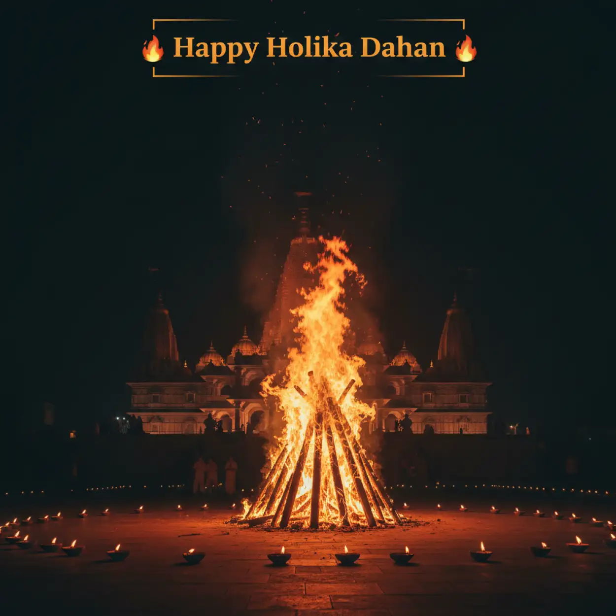 Free Download Happy Holika Dahan Elegant Greeting Design - High Quality Happy Holika Dahan Image