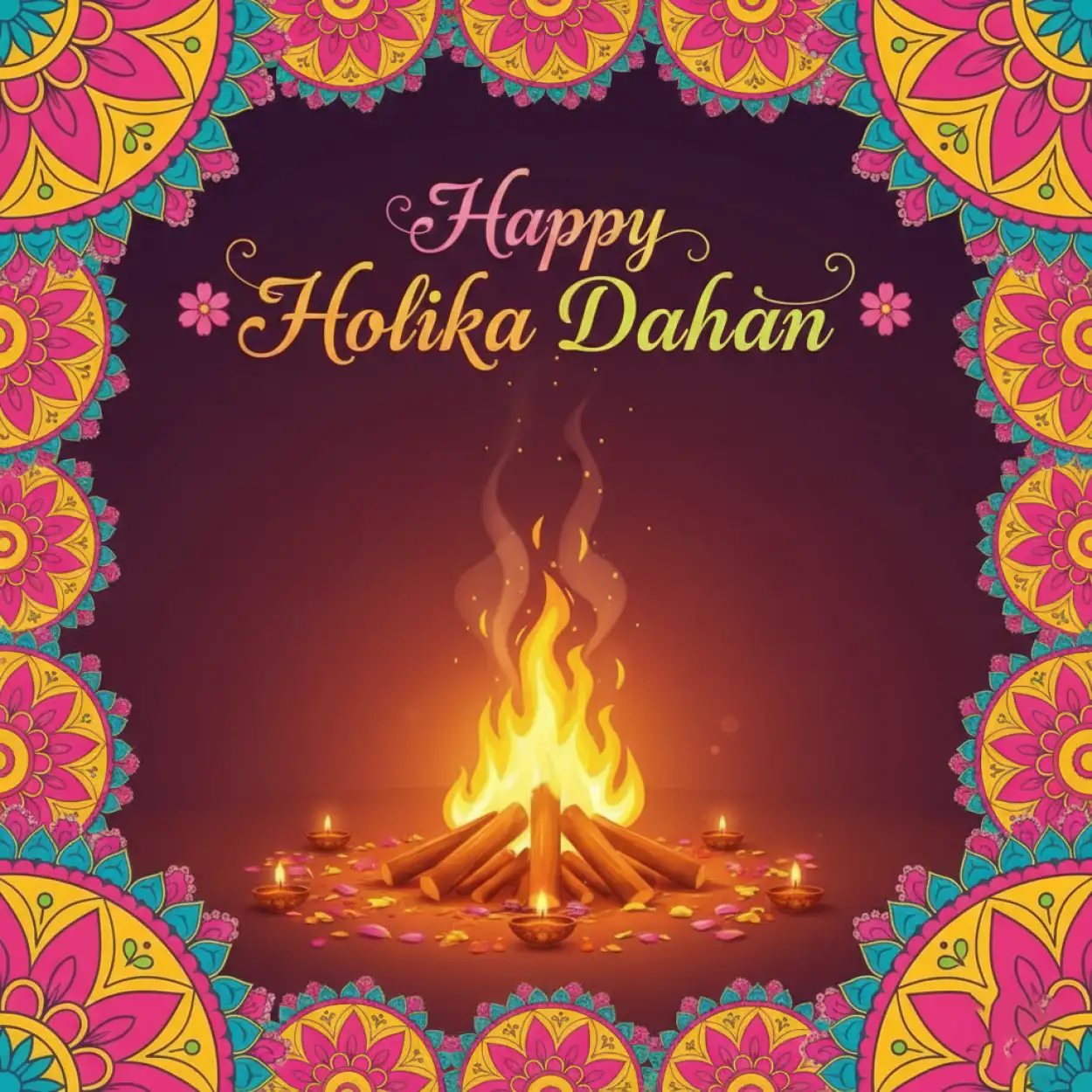Free Download Happy Holika Dahan Printable Card Design - High Quality Happy Holika Dahan Image