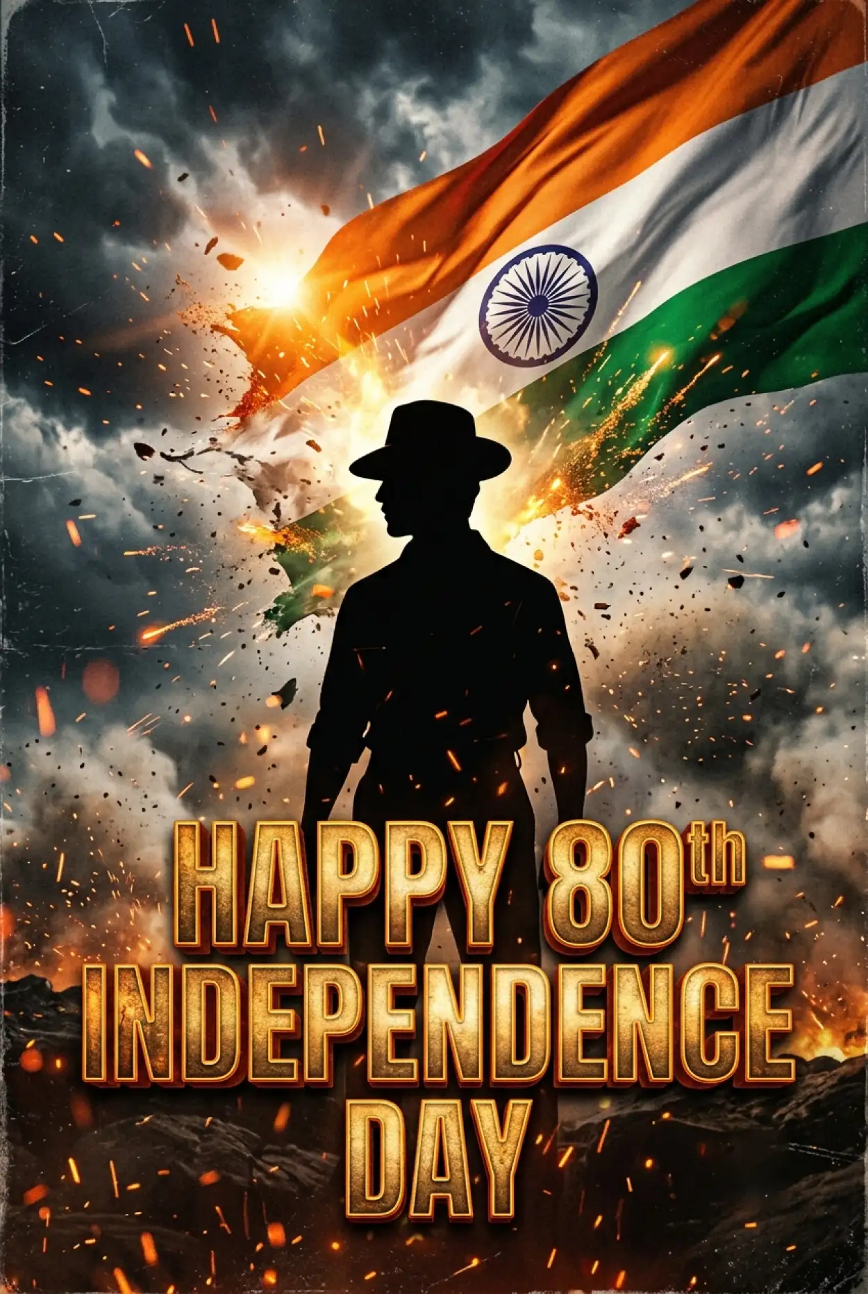Free Download Happy Independence Day 2026 Bhagat Singh Poster - High Quality Happy Independence Day 2026 Image