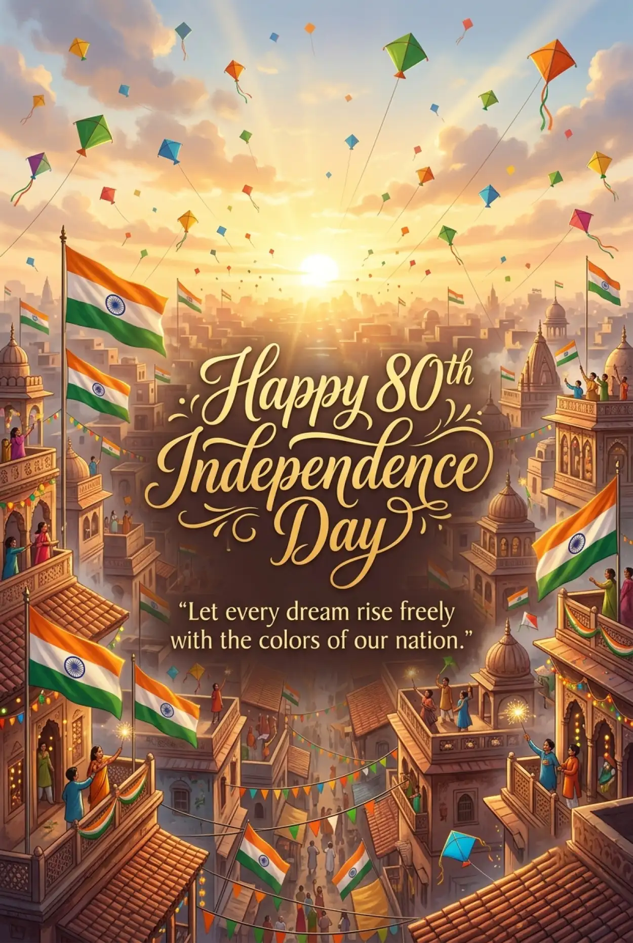 Free Download Happy Independence Day 2026 Portrait Poster - High Quality Happy Independence Day 2026 Image