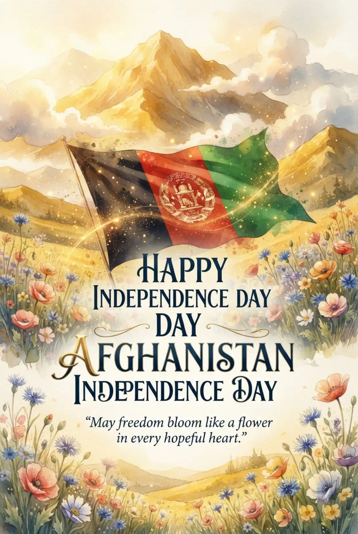 Free Download Happy Independence Day Afghanistan Social Media Poster - High Quality Afghan Independence Day 2026 Image