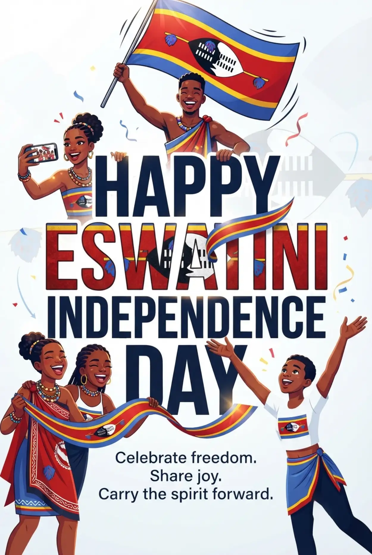 Free Download Happy Independence Day Eswatini 2026 Wishes - High Quality Eswatini Independence Day 2026 Image