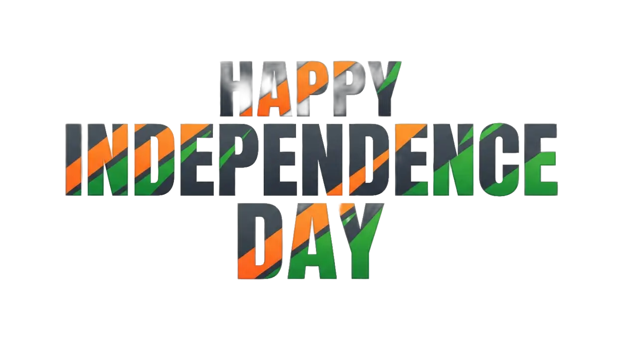 Free Download Happy Independence Day Tricolor Text Png 2 - High Quality Happy Independence Day Png 2026 Transparent PNG
