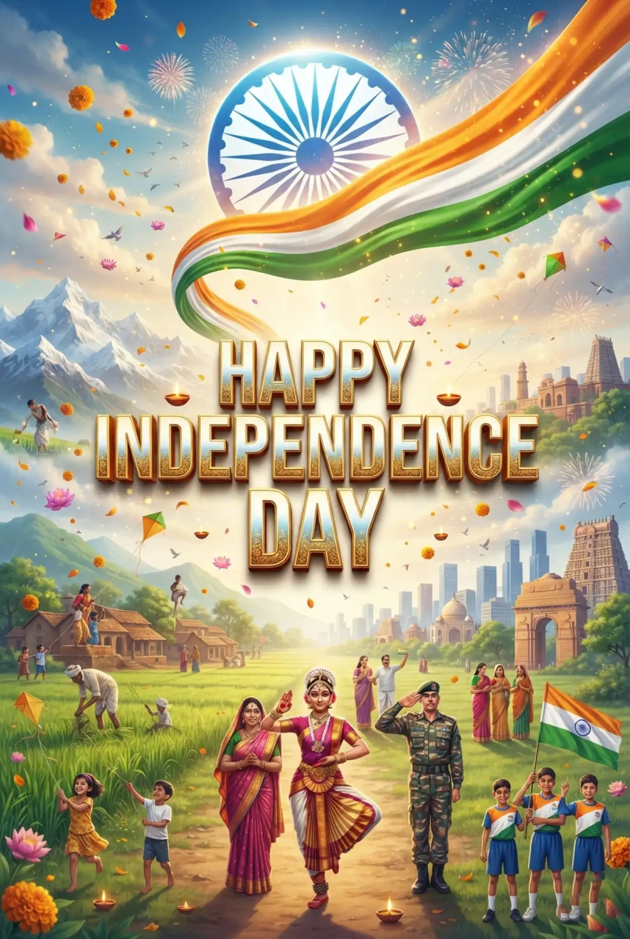 Free Download Happy Indian Independence Day Wishes 2026 - High Quality Indian Independence Day Wishes 2026 Image