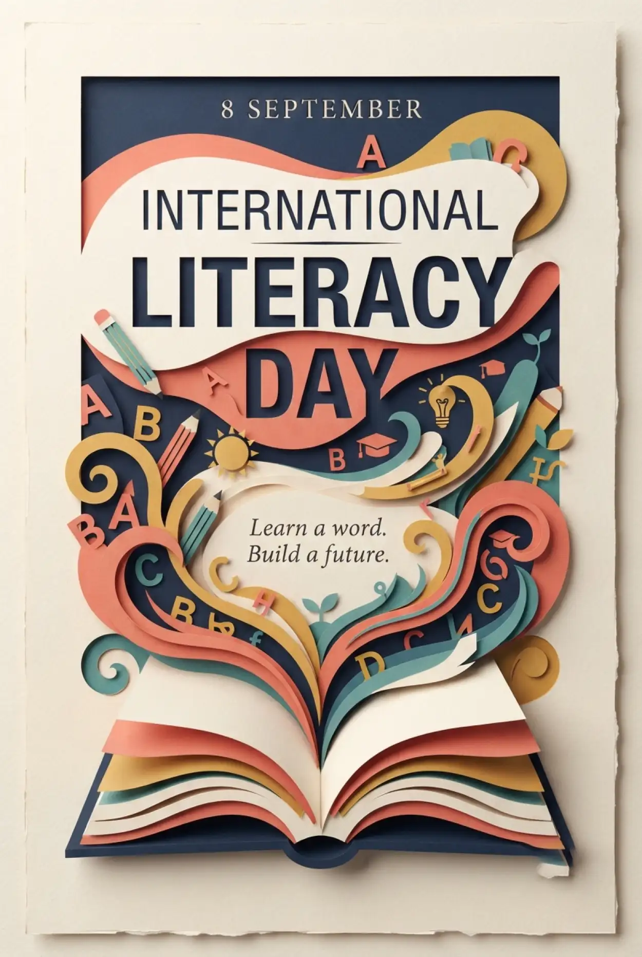 Free Download Happy International Literacy Day Greeting Card - High Quality International Literacy Day Image