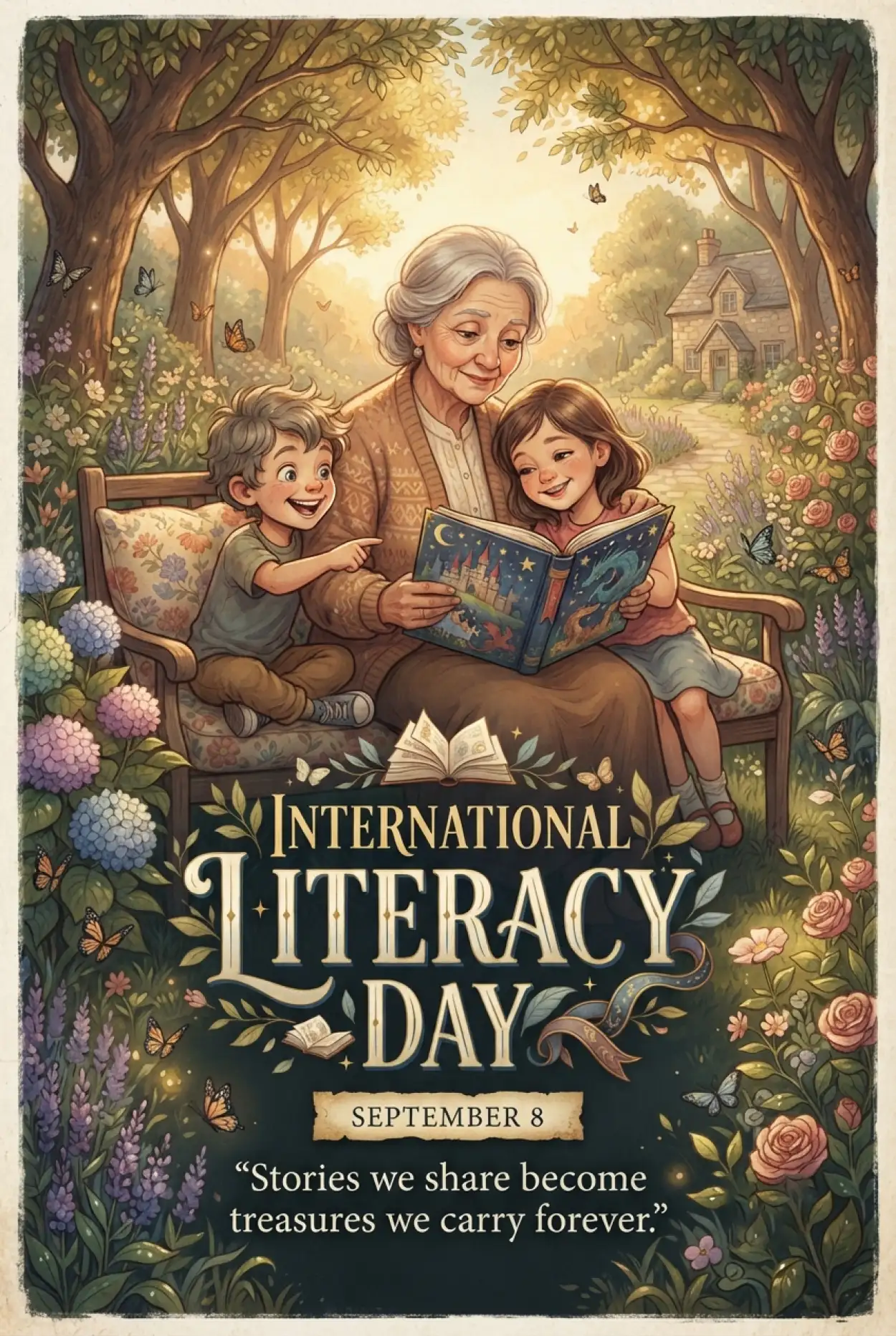 Free Download Happy International Literacy Day Poster - High Quality International Literacy Day Image