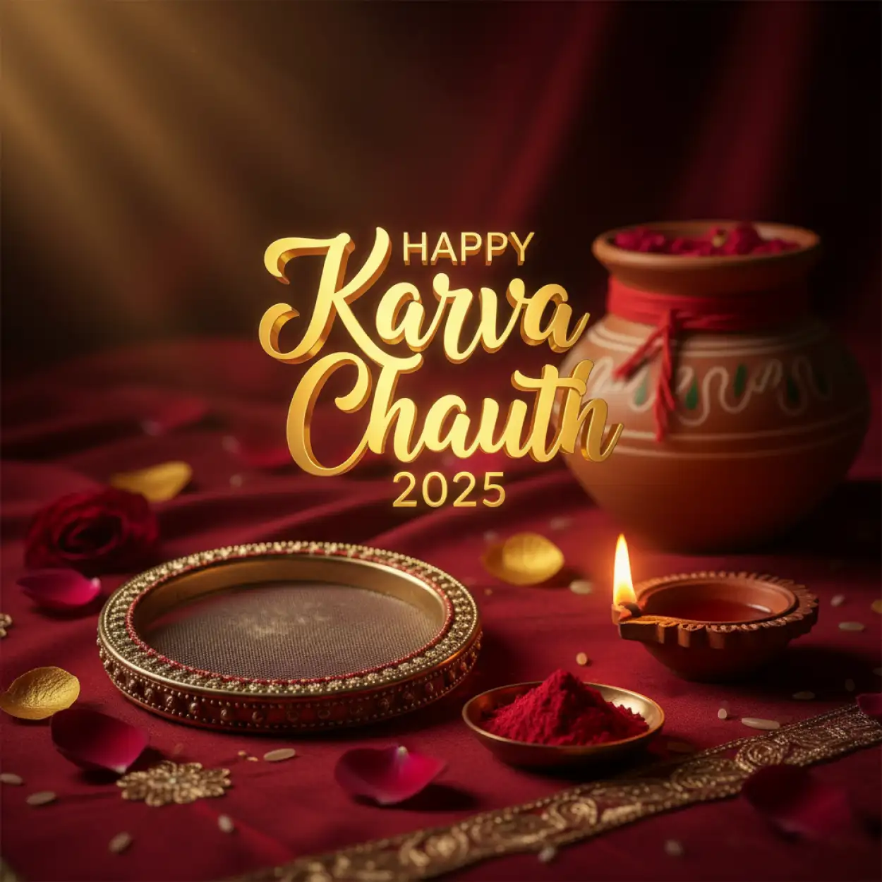 Free Download Happy Karva Chauth 2025 Pooja Vidhi In Hindi - High Quality Happy Karva Chauth 2025 Background