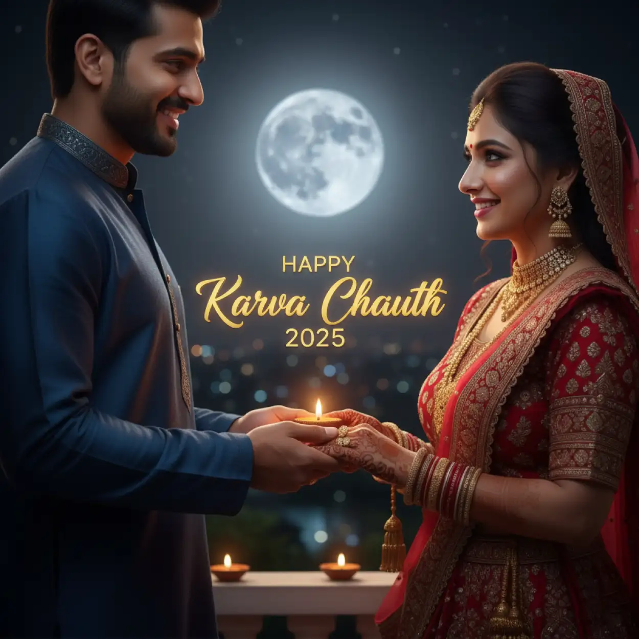 Free Download Happy Karva Chauth 2025 Shayari For Wife - High Quality Happy Karva Chauth 2025 Background