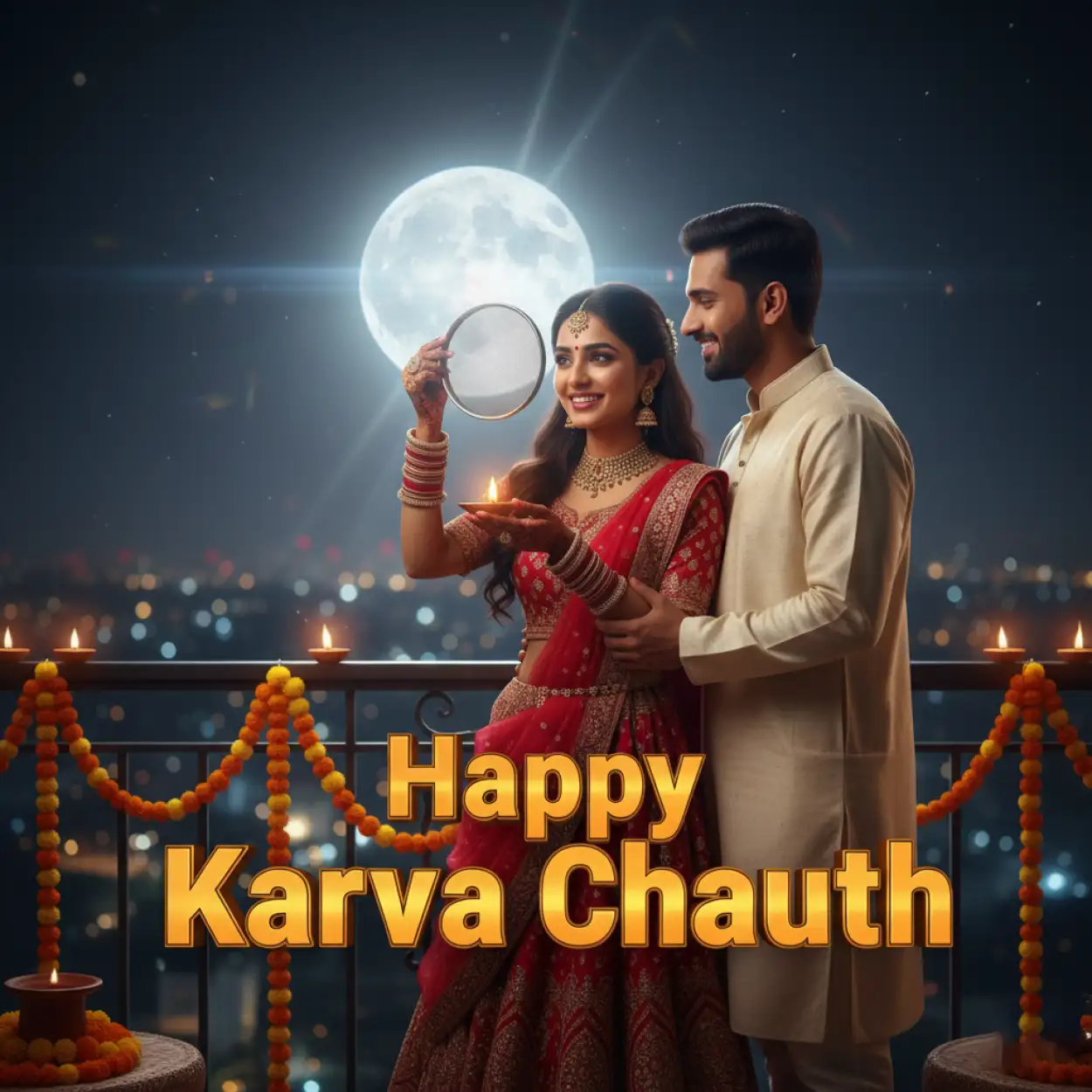Free Download Happy Karva Chauth Husband Wife Image Hd - High Quality Happy Karva Chauth Background