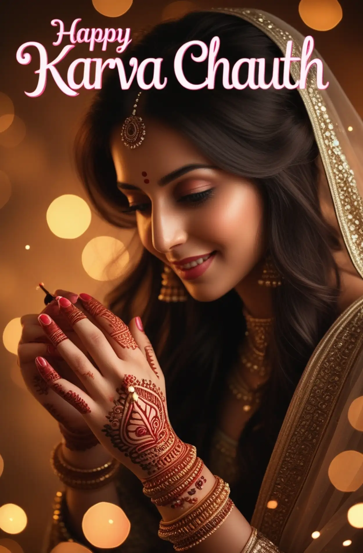 Free Download Happy Karva Chauth Youtube Thumbnail Background - High Quality Happy Karva Chauth Background