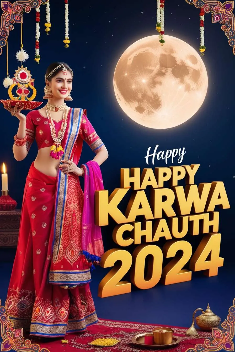 Free Download Happy Karwa Chauth 2024 Greeting Cards Download - High Quality Happy Karwa Chauth Image