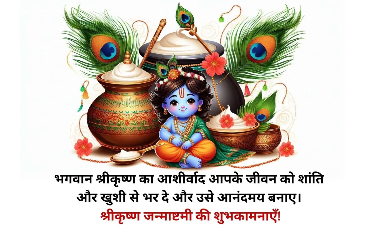 Free Download Happy Krishna Janmashtami 2024 Greeting Card Images Download - High Quality Happy Krishna Janmashtami Background
