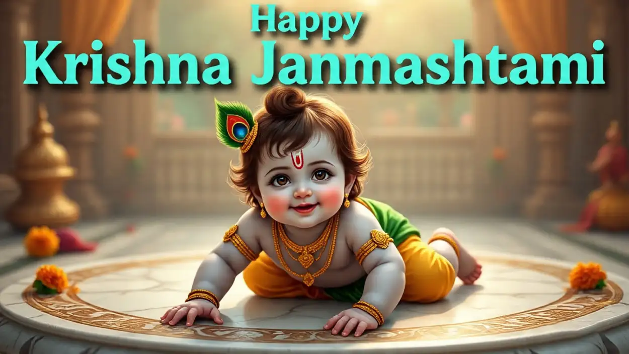 Free Download Happy Krishna Janmashtami 2025 Banner Background Hd - High Quality Happy Krishna Janmashtami 2025 Background