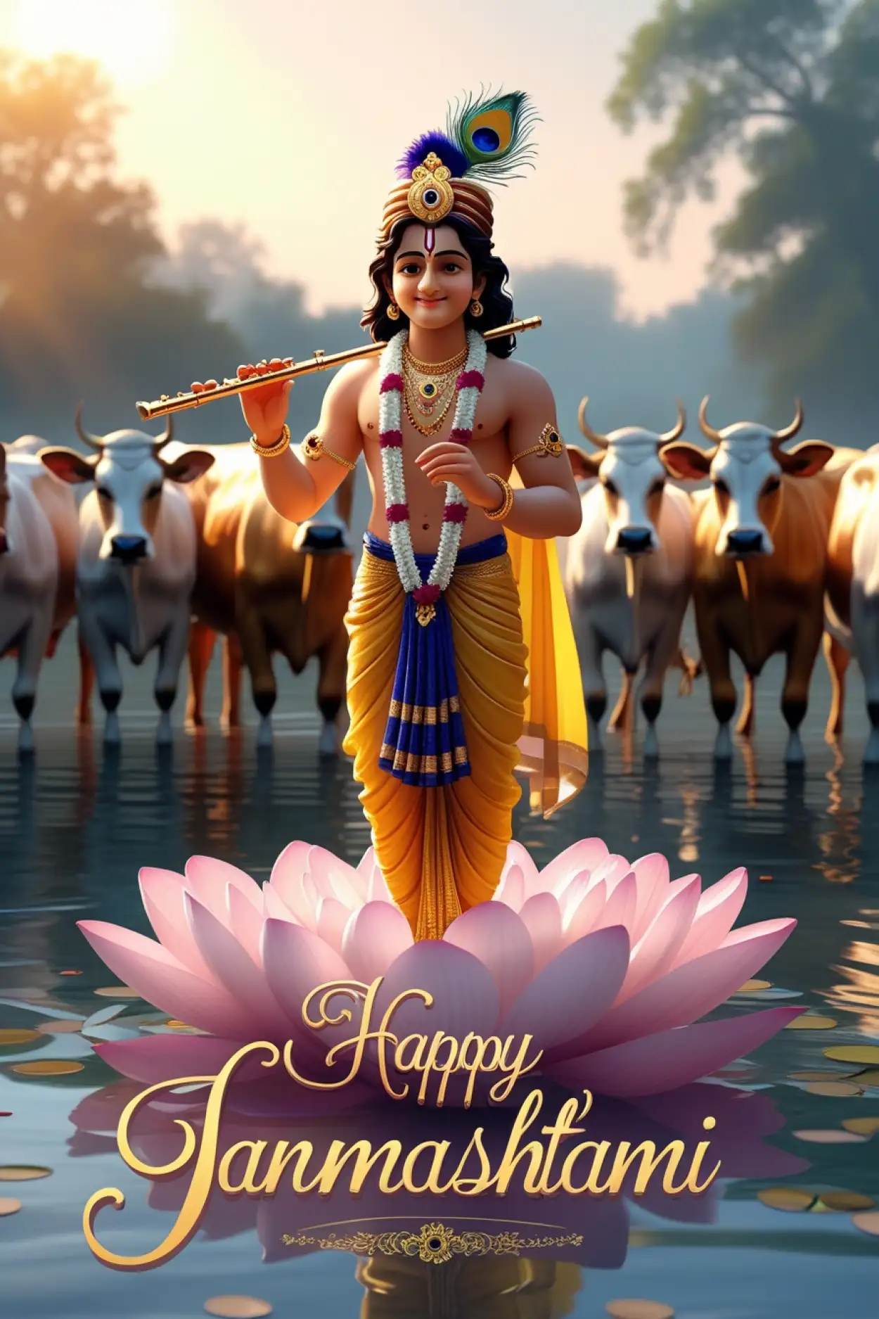 Free Download Happy Krishna Janmashtami 2025 Puja Samagri List - High Quality Happy Krishna Janmashtami 2025 Background