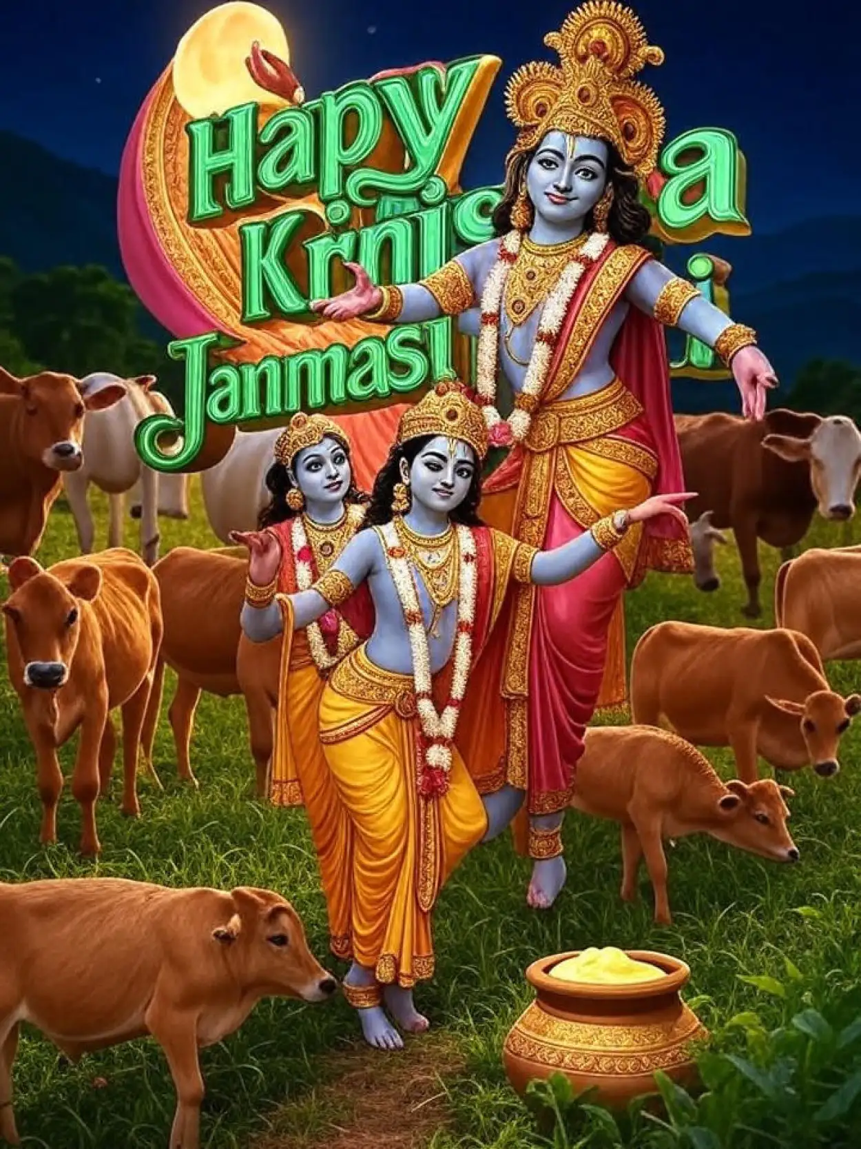 Free Download Happy Krishna Janmashtami 2025 Shayari In Hindi - High Quality Happy Krishna Janmashtami 2025 Background