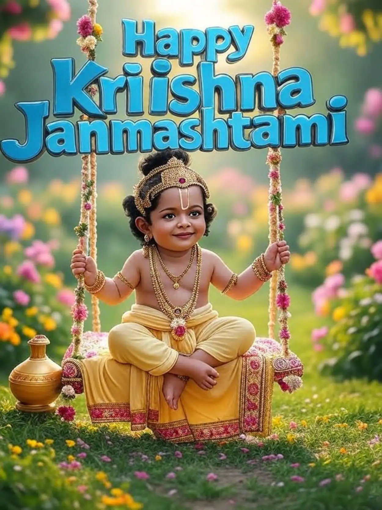 Free Download Happy Krishna Janmashtami 2025 Wishes In Hindi - High Quality Happy Krishna Janmashtami 2025 Background