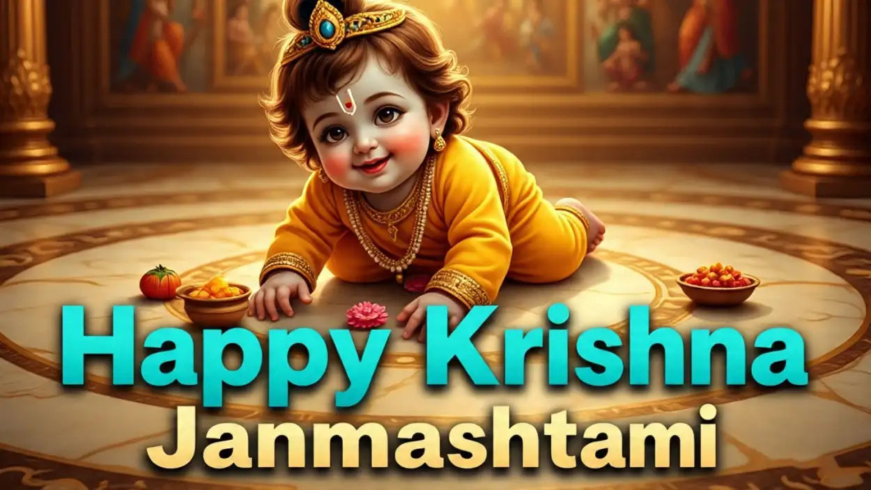 Free Download Happy Krishna Janmashtami 2025 Wishes With Name - High Quality Happy Krishna Janmashtami 2025 Background