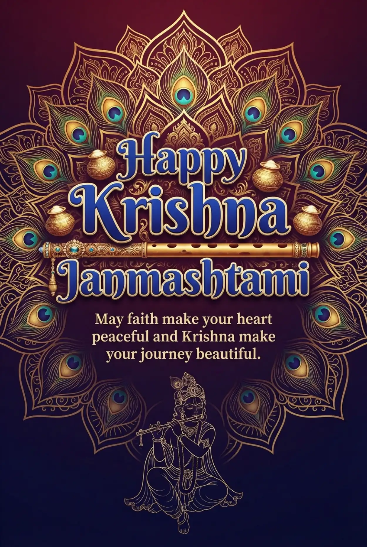 Free Download Happy Krishna Janmashtami 2026 Beautiful Facebook Greeting - High Quality Happy Krishna Janmashtami 2026 Image