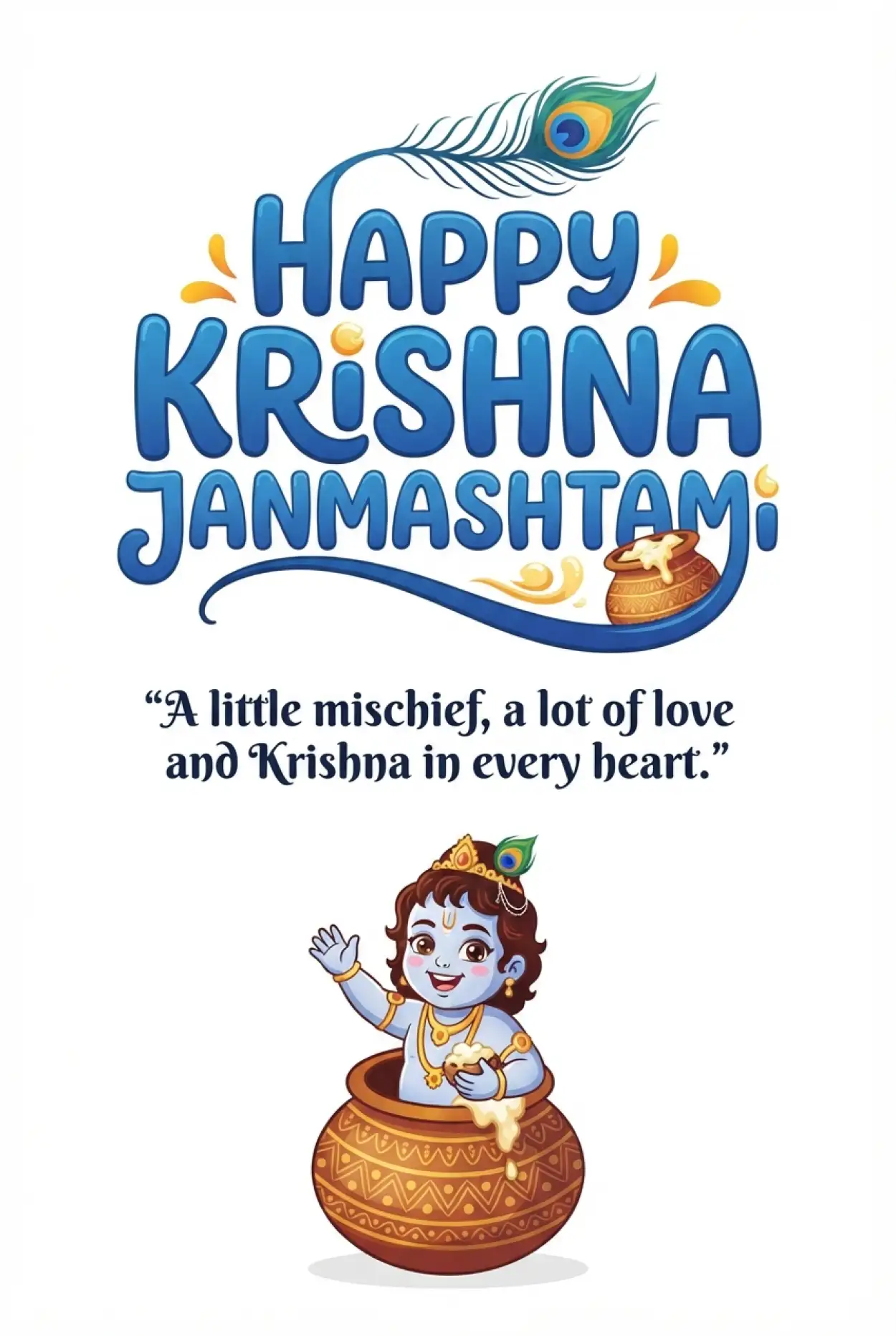 Free Download Happy Krishna Janmashtami 2026 Cute Krishna Whatsapp Status Images - High Quality Happy Krishna Janmashtami 2026 Image