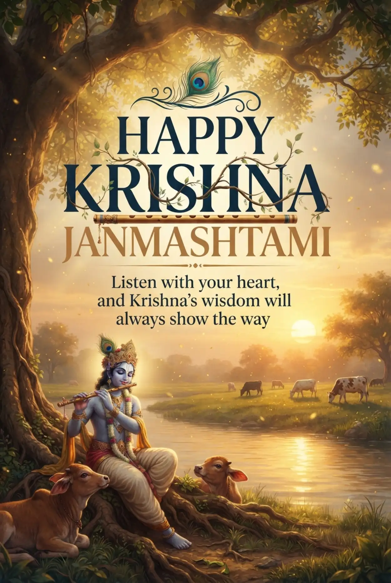 Free Download Happy Krishna Janmashtami 2026 Greeting Images - High Quality Happy Krishna Janmashtami 2026 Image