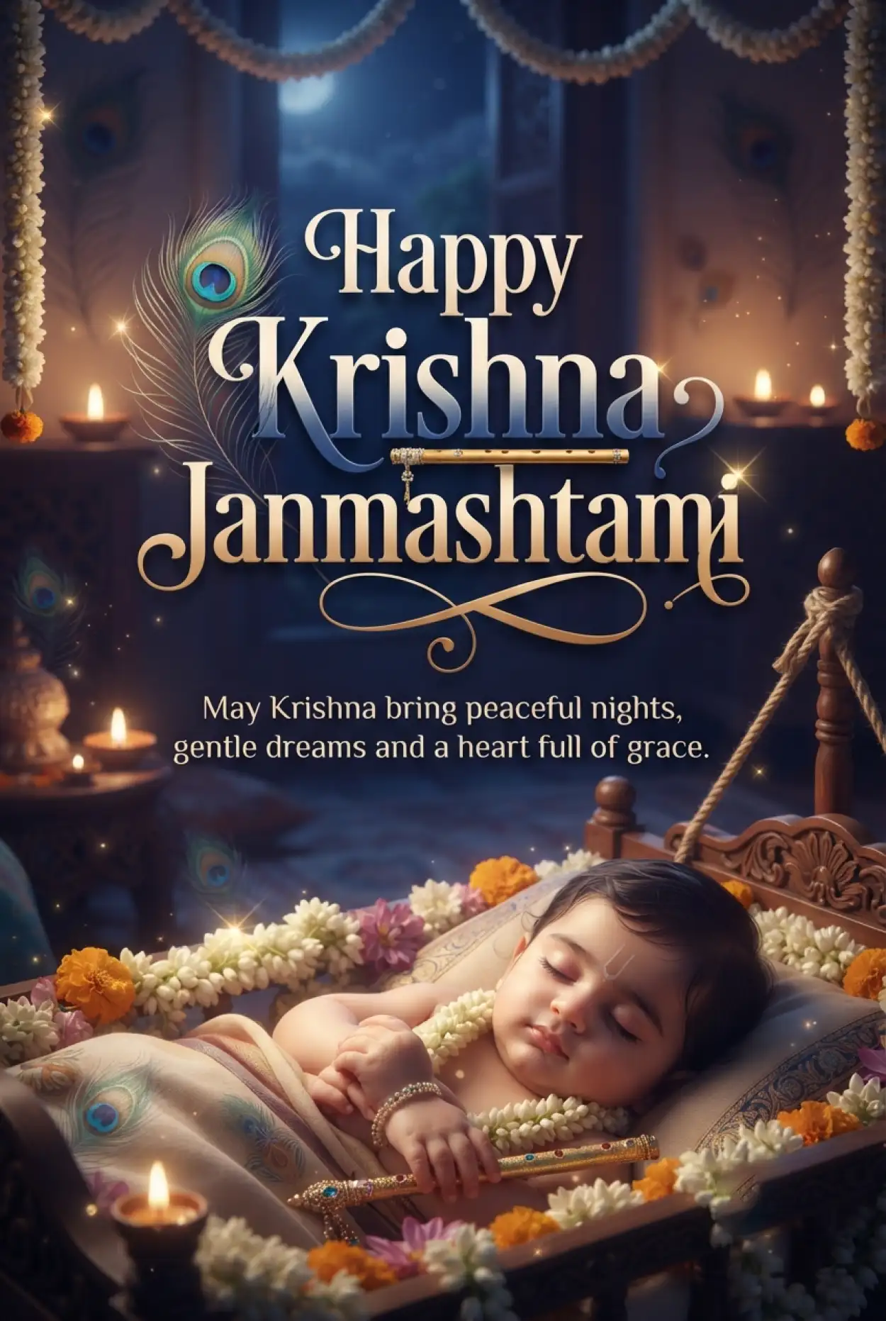 Free Download Happy Krishna Janmashtami 2026 Images With Wishes - High Quality Happy Krishna Janmashtami 2026 Image