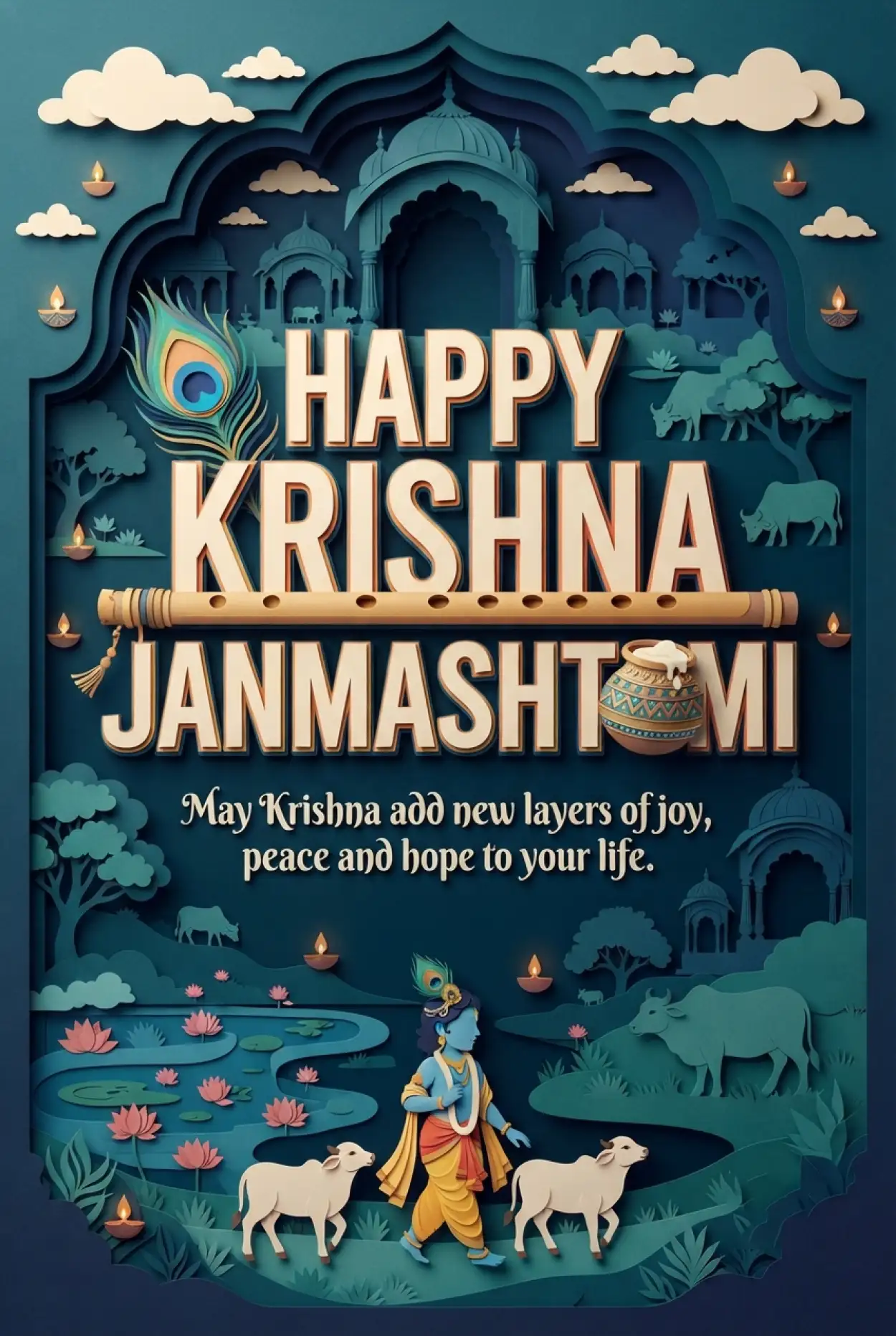 Free Download Happy Krishna Janmashtami 2026 Instagram Post - High Quality Happy Krishna Janmashtami 2026 Image