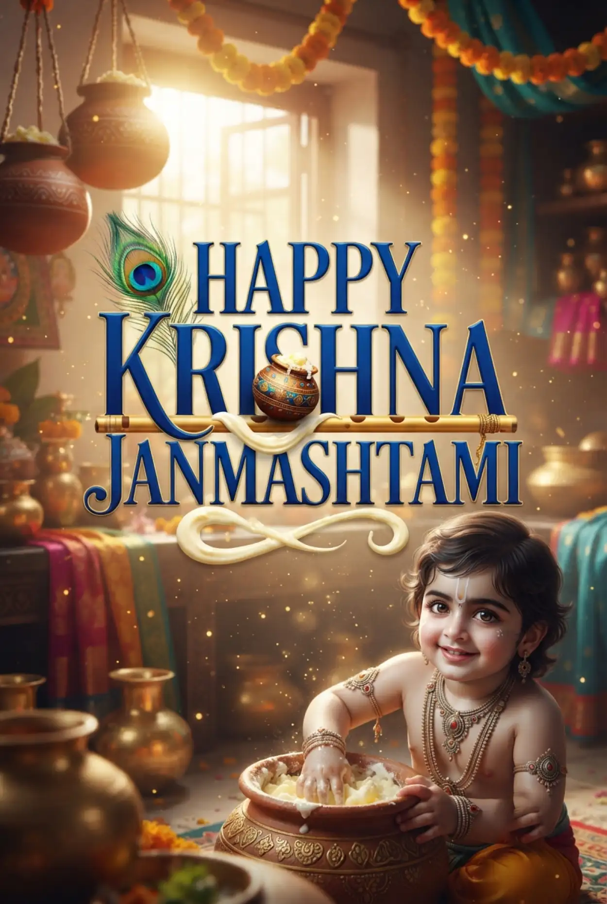 Free Download Happy Krishna Janmashtami 2026 Instagram Reels Cover - High Quality Happy Krishna Janmashtami 2026 Image