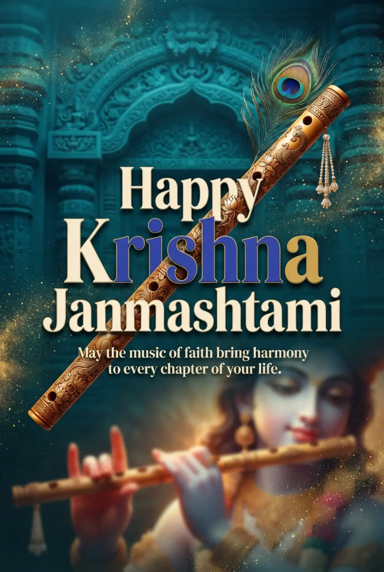 Free Download Happy Krishna Janmashtami 2026 Krishna With Flute Images - High Quality Happy Krishna Janmashtami 2026 Image