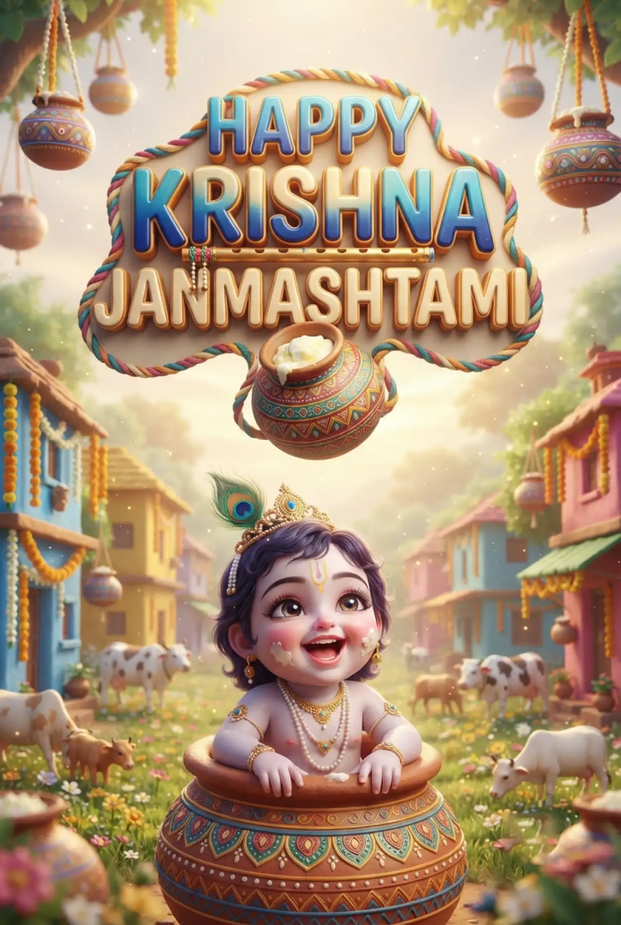 Free Download Happy Krishna Janmashtami 2026 Makhan Chor Images - High Quality Happy Krishna Janmashtami 2026 Image