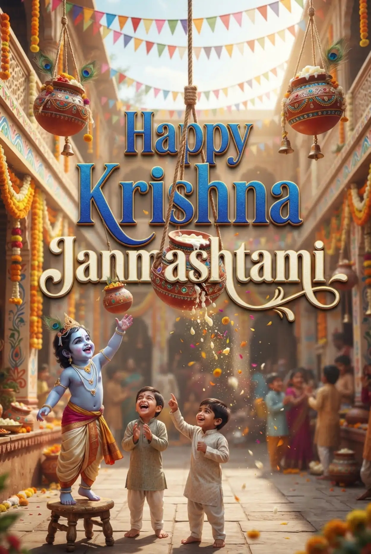 Free Download Happy Krishna Janmashtami 2026 Mathura Krishna Images - High Quality Happy Krishna Janmashtami 2026 Image