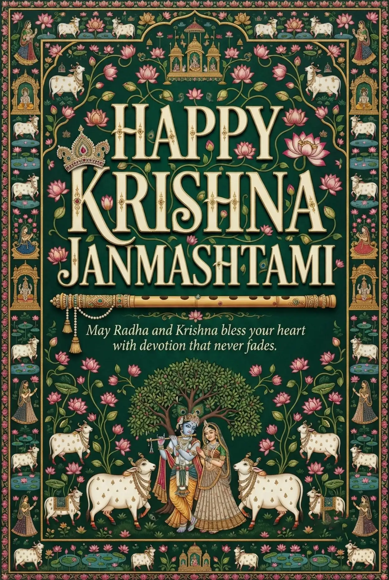 Free Download Happy Krishna Janmashtami 2026 Radha Krishna Wishes - High Quality Happy Krishna Janmashtami 2026 Image