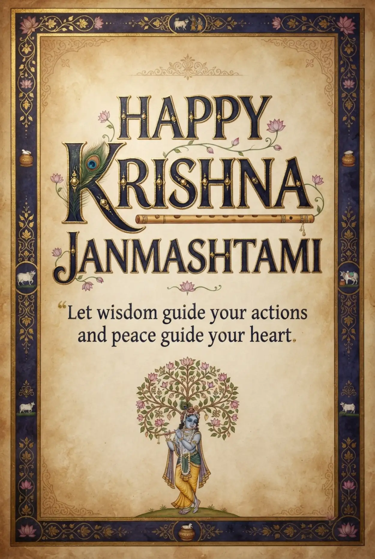 Free Download Happy Krishna Janmashtami 2026 Religious Wishes - High Quality Happy Krishna Janmashtami 2026 Image