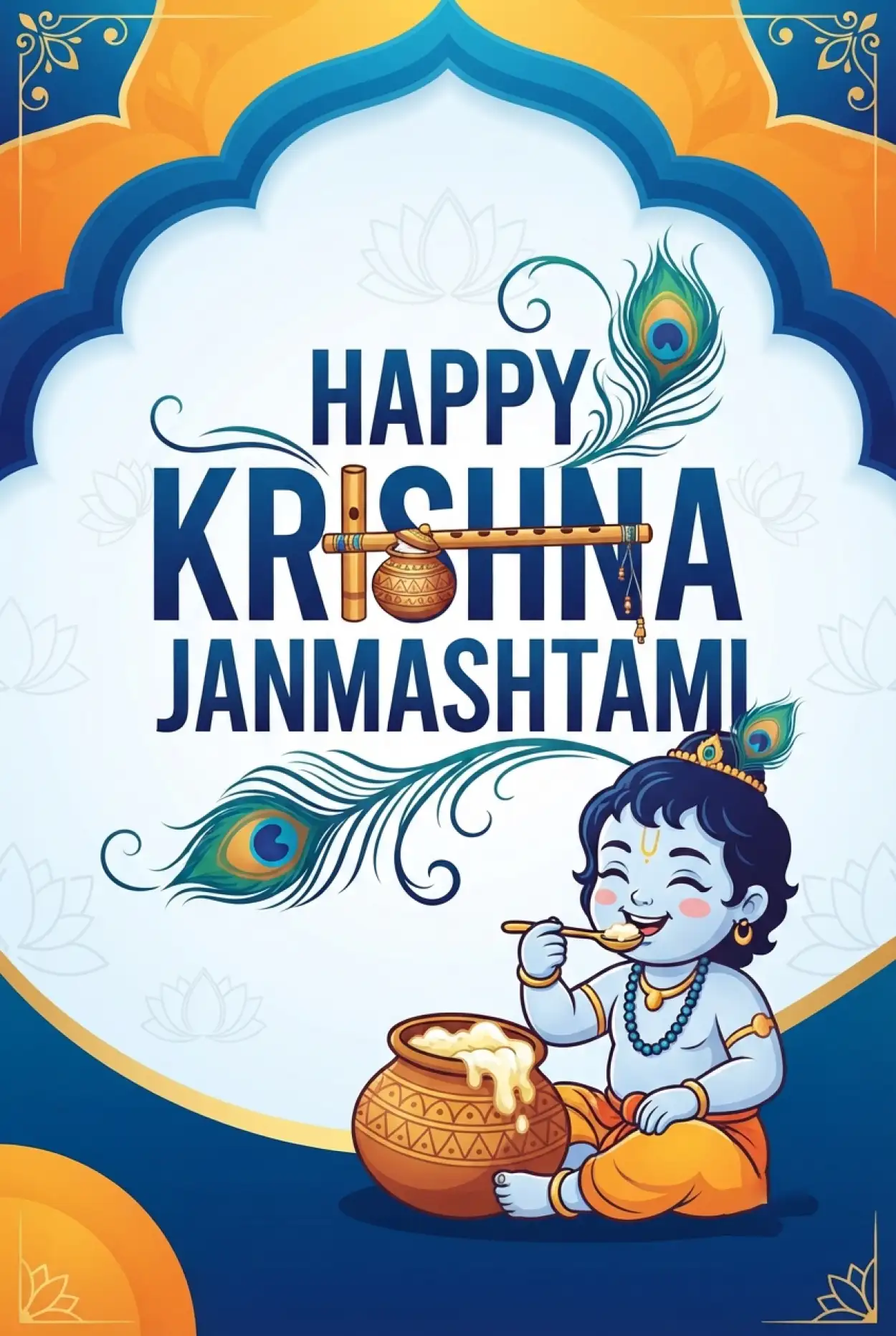 Free Download Happy Krishna Janmashtami 2026 Vector Images - High Quality Happy Krishna Janmashtami 2026 Image