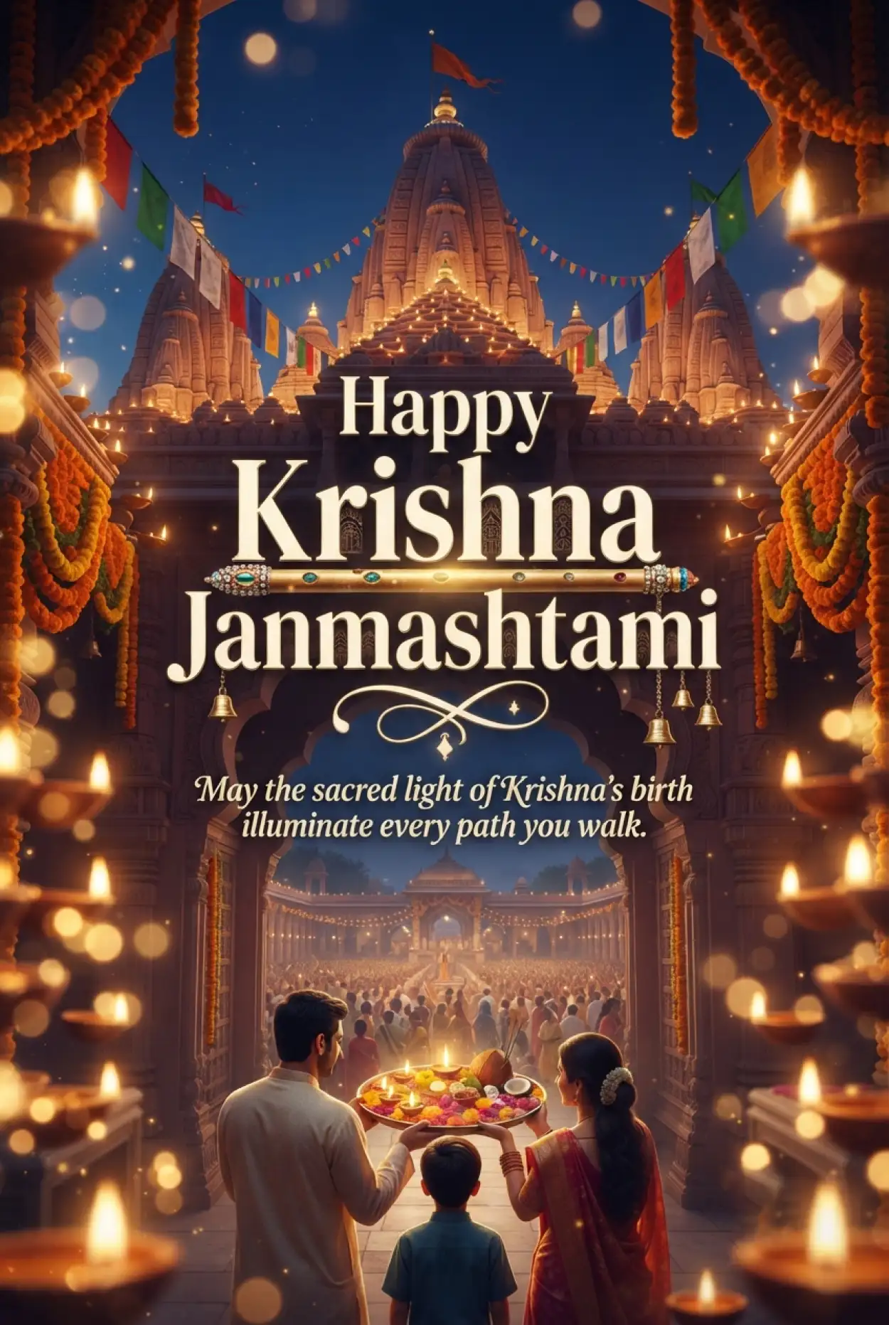 Free Download Happy Krishna Janmashtami 2026 Vrindavan Images - High Quality Happy Krishna Janmashtami 2026 Image