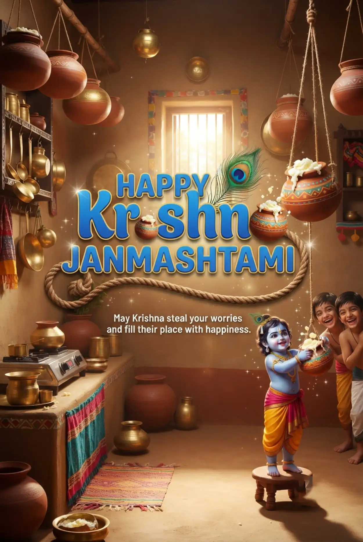Free Download Happy Krishna Janmashtami 2026 Wishes For Customers - High Quality Happy Krishna Janmashtami 2026 Image