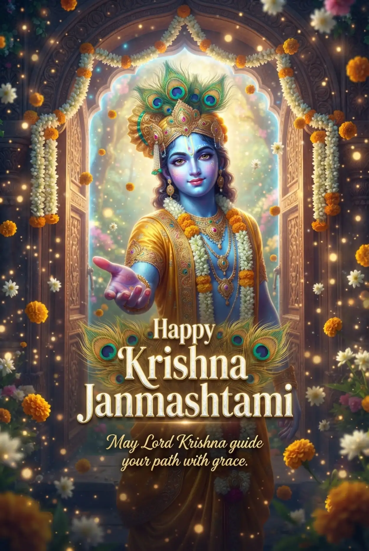 Free Download Happy Krishna Janmashtami Greetings And Blessings For Friends - High Quality Happy Krishna Janmashtami Greetings Image