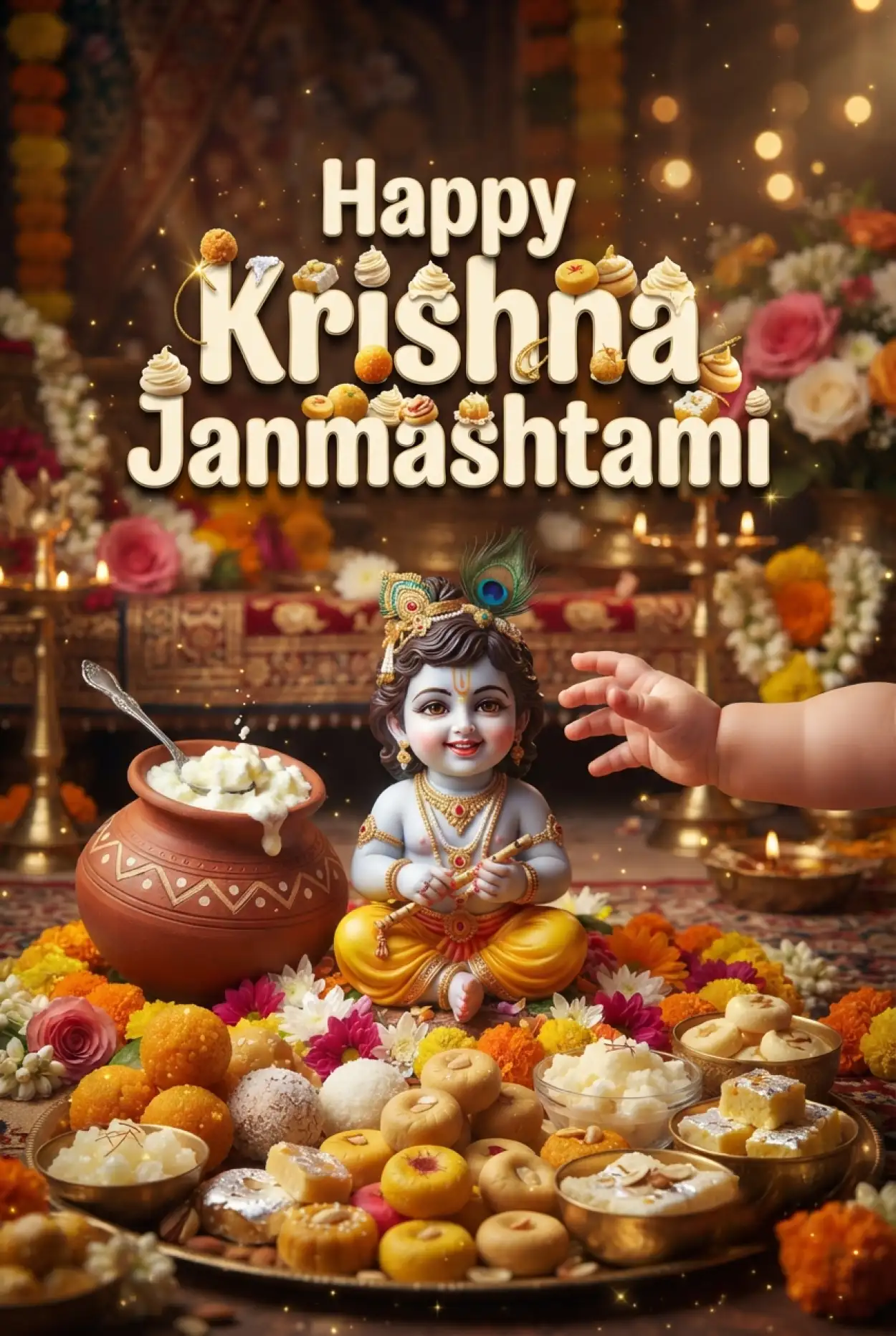 Free Download Happy Krishna Janmashtami Greetings For Everyone - High Quality Happy Krishna Janmashtami Greetings Image