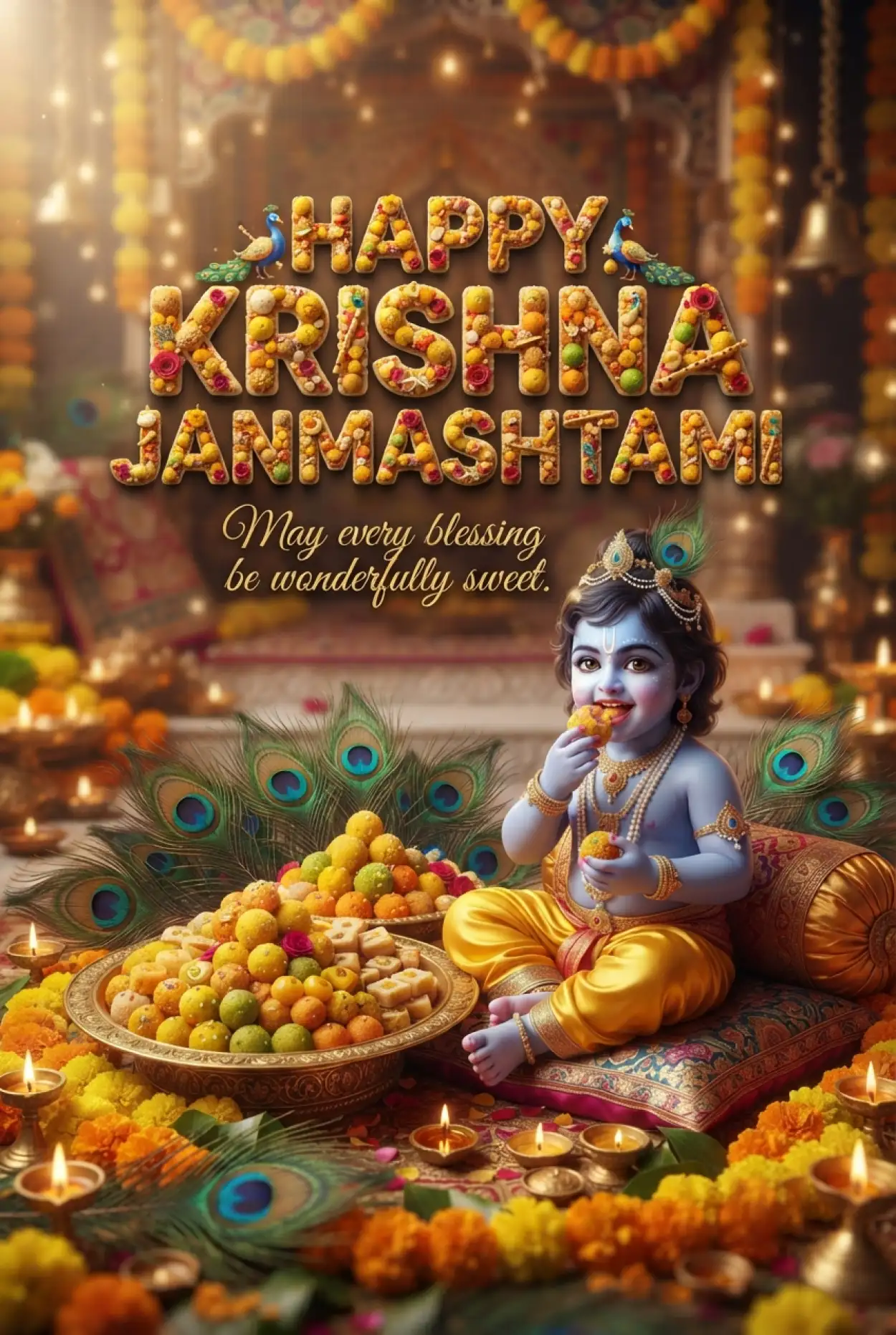 Free Download Happy Krishna Janmashtami Greetings For Family And Friends - High Quality Happy Krishna Janmashtami Greetings Image