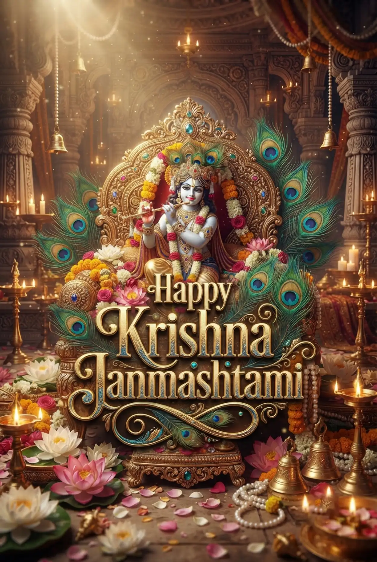 Free Download Happy Krishna Janmashtami Greetings For Loved Ones - High Quality Happy Krishna Janmashtami Greetings Image