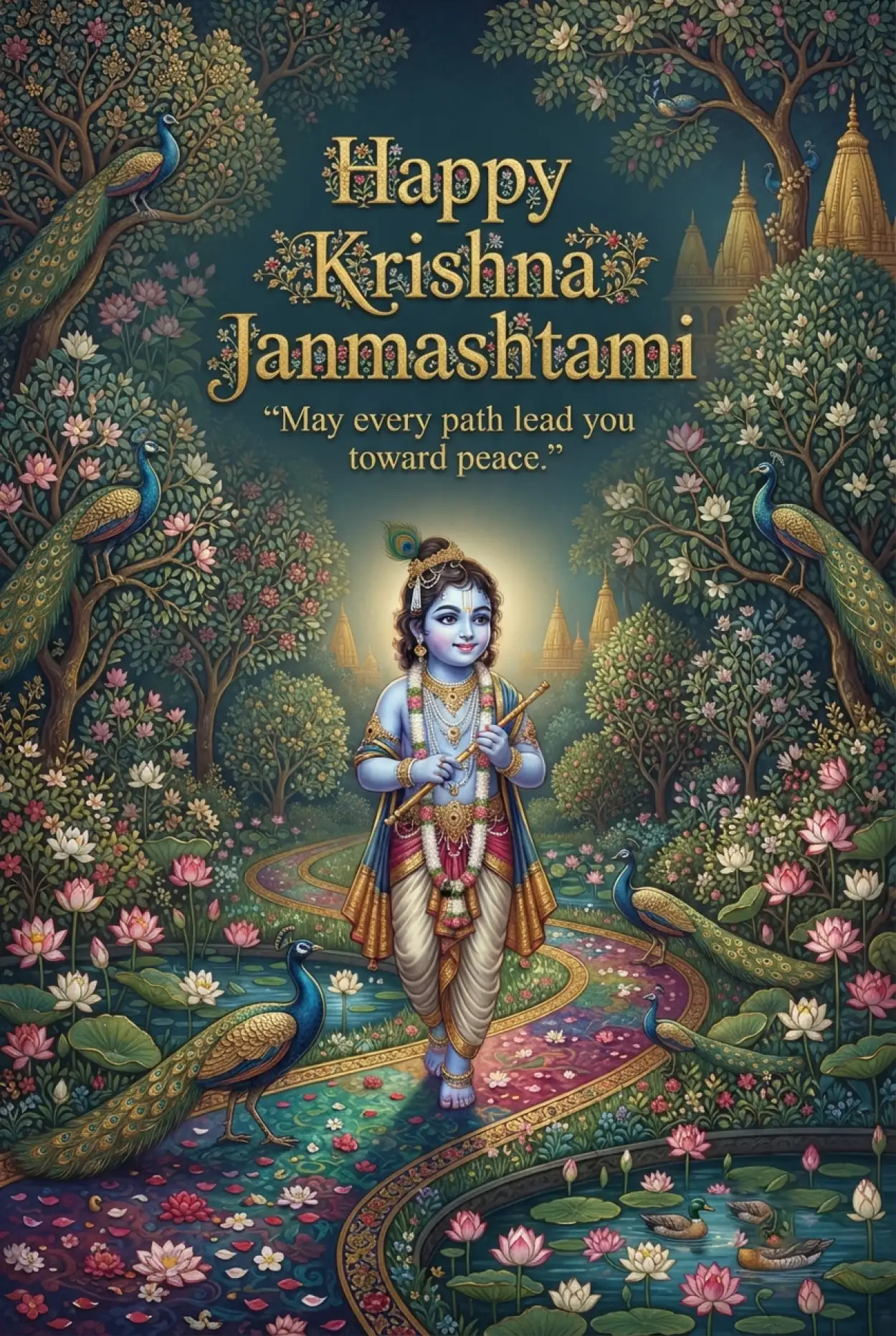 Free Download Happy Krishna Janmashtami Greetings To Share With Friends - High Quality Happy Krishna Janmashtami Greetings Image